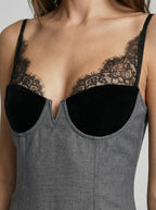 Noir Lace Mini Dress - TUA. Milano #